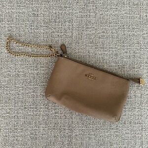 Tan Coach Wristlet
